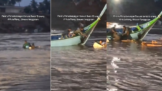 Video Detik Detik Masyarakat Menyelamatkan Korban Perahu Terbalik di Kuta Blang