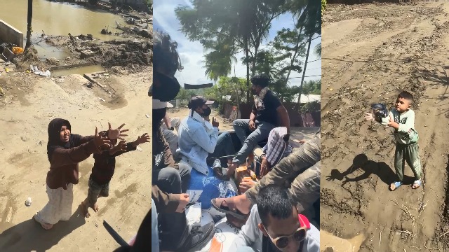 Seniman Bireuen Peduli: 'Anak Kecil Itu Berlari Minta Air Minum', Air Mata Menetes Saat Distribusikan Bantuan