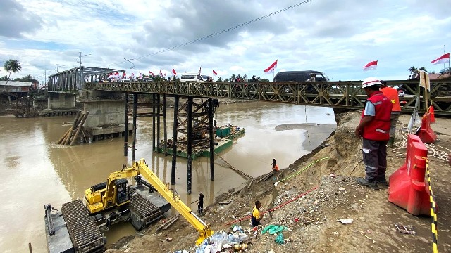 Jembatan Darurat Kuta Blang Sudah Bisa Dilintasi