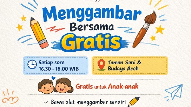 Ayo 'Menggambar Bersama Gratis', untuk Anak Dini di Banda Aceh